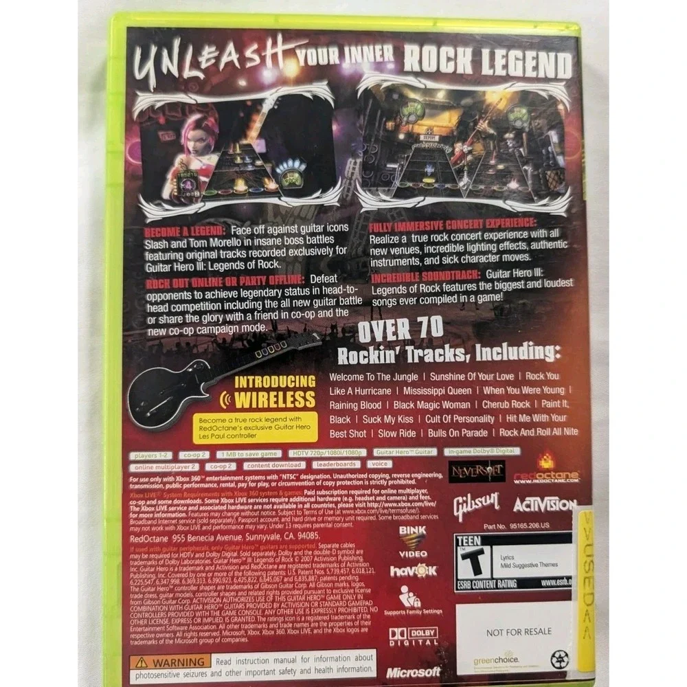 Guitar Hero III Legends of Rock Xbox 360 CIB Complete Case‎ Manual Tested NFR